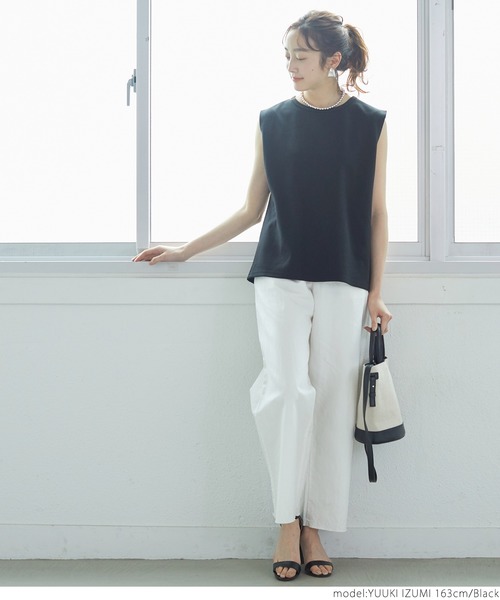 coca（coca）（コカ）の「クルーネックノースリーブトップス（タンクトップ・レディース・ピンク/ライトベージュ/ブラック/ネイビー・ONE SIZE）」の10枚目の写真