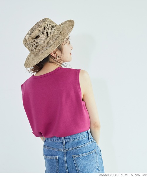 coca（coca）（コカ）の「クルーネックノースリーブトップス（タンクトップ・レディース・ピンク/ライトベージュ/ブラック/ネイビー・ONE SIZE）」の6枚目の写真