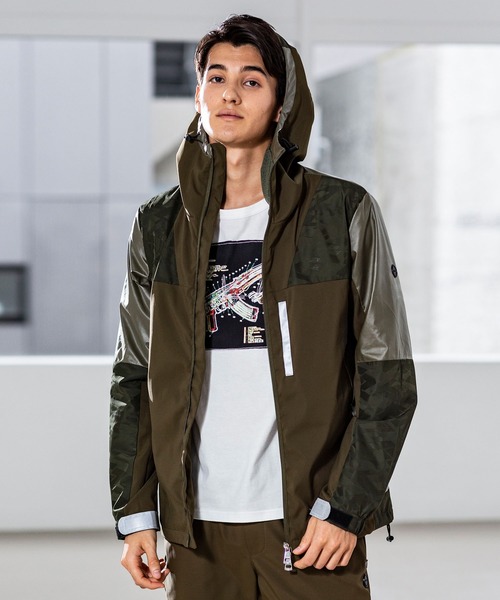 若者の大愛商品 セール トップス パーカー Contemporary エイケイエムコンテンポラリー のファッション Akm ナイロン切り替えパーカー パーカー Akm パーカー