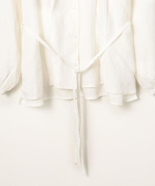 coen（コーエン）の「リネンレーヨンウエストタックVネックブラウス（シャツ/ブラウス・レディース・オフホワイト/カーキ・MEDIUM/LARGE）」の14枚目の写真