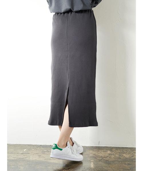 AMERICAN HOLIC（アメリカンホリック）の「リブタイトロングスカート　＊〇（スカート・レディース・ネイビー/グレイッシュベージュ/ブラック・M/L）」の10枚目の写真