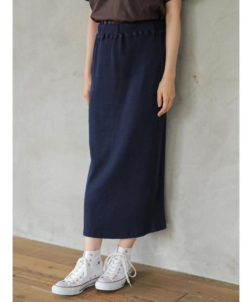 AMERICAN HOLIC（アメリカンホリック）の「リブタイトロングスカート　＊〇（スカート・レディース・ネイビー/グレイッシュベージュ/ブラック・M/L）」の3枚目の写真