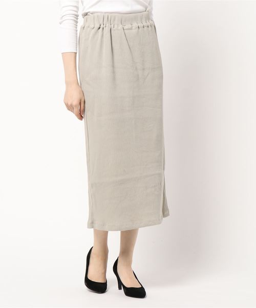 AMERICAN HOLIC（アメリカンホリック）の「リブタイトロングスカート　＊〇（スカート・レディース・ネイビー/グレイッシュベージュ/ブラック・M/L）」の6枚目の写真