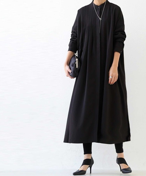 antiqua（アンティカ）の「プリーツシャツワンピ（シャツワンピース・レディース・ブラウン系その他/ブルー系その他/モカ/オフホワイト/ブラック・FREE）」の16枚目の写真