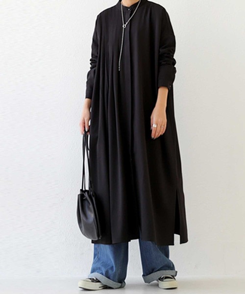 antiqua（アンティカ）の「プリーツシャツワンピ（シャツワンピース・レディース・ブラウン系その他/ブルー系その他/モカ/オフホワイト/ブラック・FREE）」の17枚目の写真