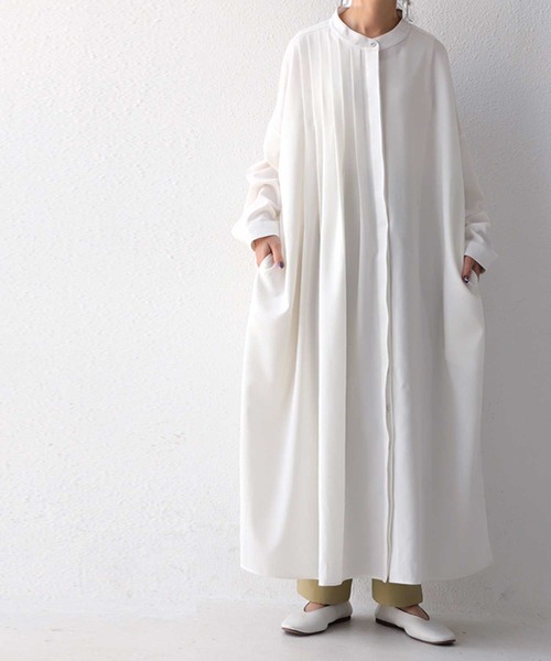 antiqua（アンティカ）の「プリーツシャツワンピ（シャツワンピース・レディース・ブラウン系その他/ブルー系その他/モカ/オフホワイト/ブラック・FREE）」の12枚目の写真