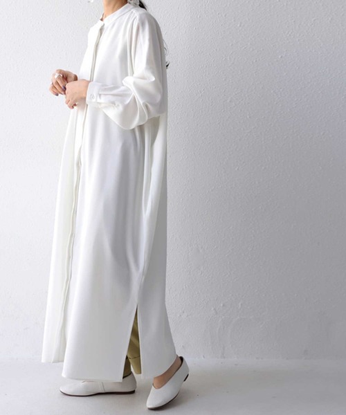 antiqua（アンティカ）の「プリーツシャツワンピ（シャツワンピース・レディース・ブラウン系その他/ブルー系その他/モカ/オフホワイト/ブラック・FREE）」の14枚目の写真