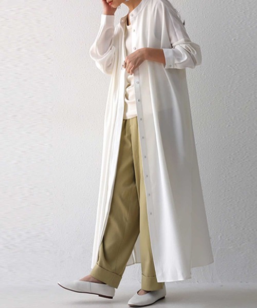 antiqua（アンティカ）の「プリーツシャツワンピ（シャツワンピース・レディース・ブラウン系その他/ブルー系その他/モカ/オフホワイト/ブラック・FREE）」の15枚目の写真