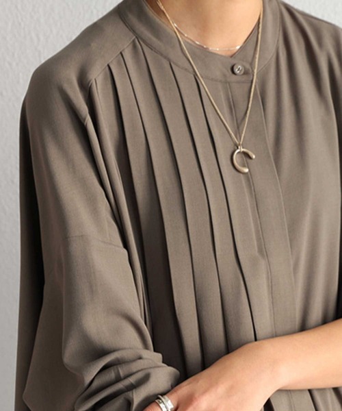 antiqua（アンティカ）の「プリーツシャツワンピ（シャツワンピース・レディース・ブラウン系その他/ブルー系その他/モカ/オフホワイト/ブラック・FREE）」の18枚目の写真