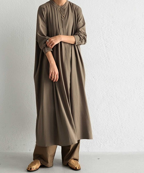 antiqua（アンティカ）の「プリーツシャツワンピ（シャツワンピース・レディース・ブラウン系その他/ブルー系その他/モカ/オフホワイト/ブラック・FREE）」の19枚目の写真