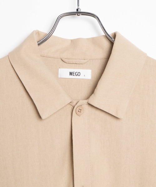WEGO(ウィゴー)の「WEGO/【セットアップ対応商品】リネンMIX5分袖CPOシャツ(シャツ/ブラウス・メンズ・アイボリー/ベージュ/ブラウン/ブラック・MEDIUM/LARGE)」の7枚目の写真