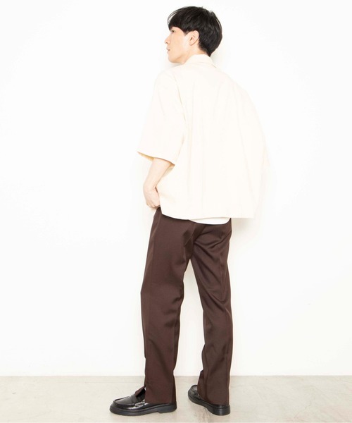 WEGO(ウィゴー)の「WEGO/【セットアップ対応商品】リネンMIX5分袖CPOシャツ(シャツ/ブラウス・メンズ・アイボリー/ベージュ/ブラウン/ブラック・MEDIUM/LARGE)」の15枚目の写真
