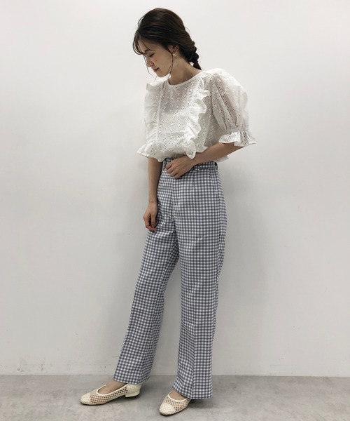 one after another NICE CLAUP（ワンアフターアナザーナイスクラップ）の「【WEB限定】うしろリボンレースブラウス（シャツ/ブラウス・レディース・オフホワイト/ブラック/ミント/パープル・FREE）」の17枚目の写真