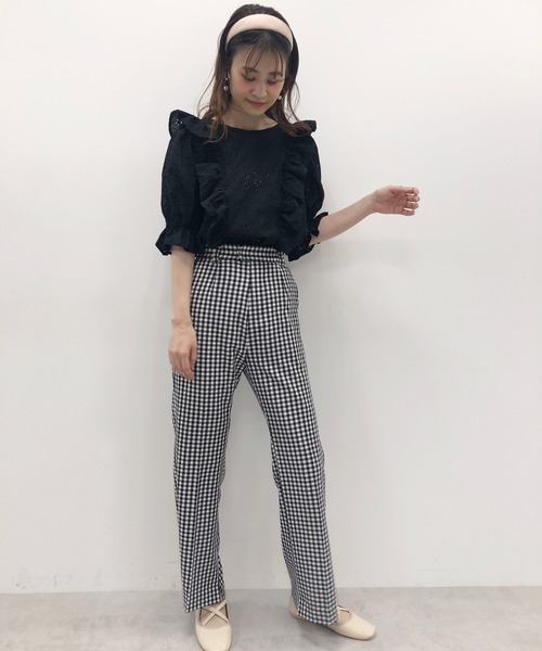 one after another NICE CLAUP（ワンアフターアナザーナイスクラップ）の「【WEB限定】うしろリボンレースブラウス（シャツ/ブラウス・レディース・オフホワイト/ブラック/ミント/パープル・FREE）」の19枚目の写真