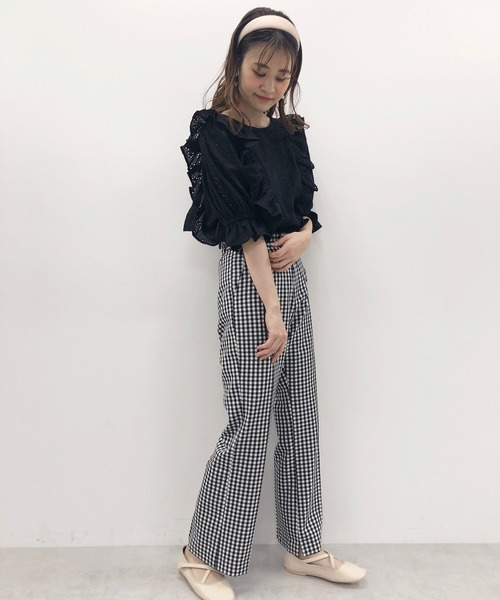 one after another NICE CLAUP（ワンアフターアナザーナイスクラップ）の「【WEB限定】うしろリボンレースブラウス（シャツ/ブラウス・レディース・オフホワイト/ブラック/ミント/パープル・FREE）」の20枚目の写真