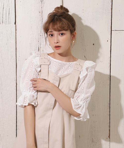 one after another NICE CLAUP（ワンアフターアナザーナイスクラップ）の「【WEB限定】うしろリボンレースブラウス（シャツ/ブラウス・レディース・オフホワイト/ブラック/ミント/パープル・FREE）」の12枚目の写真