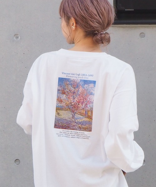 tiptop(ティップトップ)の「アートプリントBIGロンT(Tシャツ/カットソー・レディース・キナリ/スミクロ/オフホワイト/ブラック/ダークグレー/アイボリー/A/B・FREE)」の12枚目の写真