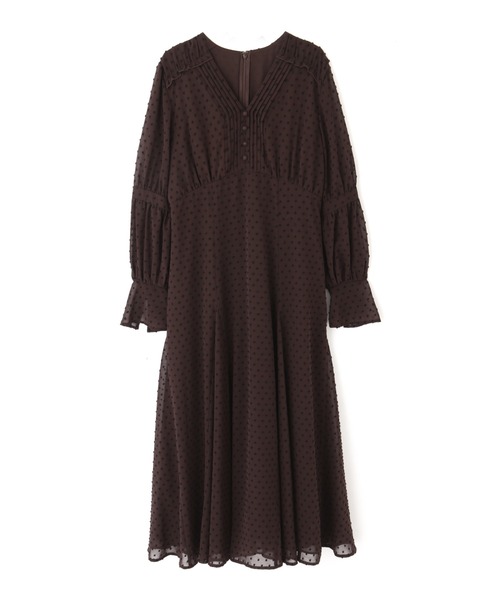 ジルスチュアート Endy ROBEノーカラーリバーコート【今期新作】 JILL STUART（ジルスチュアート）の「《Endy ROBE》ドビードット