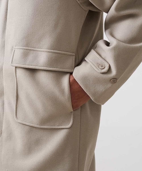 MK MICHEL KLEIN HOMME （エムケーミッシェルクランオム）の「【今季トレンド】ビックシルエットウールコート（ステンカラーコート・メンズ・ブラック/アイボリー・MEDIUM/LARGE）」の10枚目の写真