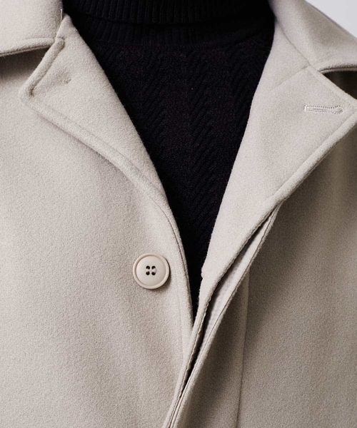 MK MICHEL KLEIN HOMME （エムケーミッシェルクランオム）の「【今季トレンド】ビックシルエットウールコート（ステンカラーコート・メンズ・ブラック/アイボリー・MEDIUM/LARGE）」の12枚目の写真
