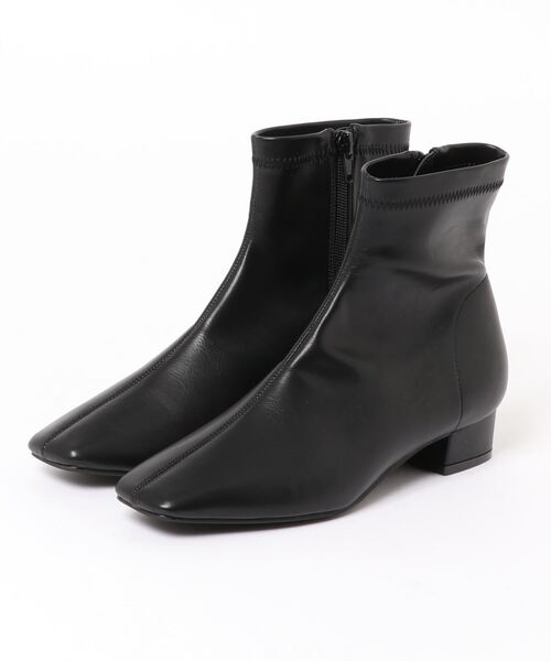 KOBE LETTUCE（コウベレタス）の「スクエアトゥストレッチショートブーツ（ブーツ・レディース・ブラック/ダークブラウン/ベージュ・LL/S/M/L）」の3枚目の写真