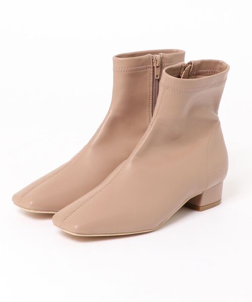 KOBE LETTUCE（コウベレタス）の「スクエアトゥストレッチショートブーツ（ブーツ・レディース・ブラック/ダークブラウン/ベージュ・LL/S/M/L）」の6枚目の写真