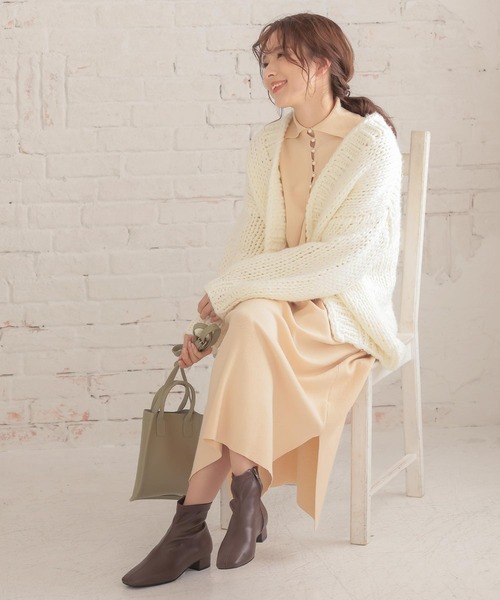 KOBE LETTUCE（コウベレタス）の「スクエアトゥストレッチショートブーツ（ブーツ・レディース・ブラック/ダークブラウン/ベージュ・LL/S/M/L）」の12枚目の写真