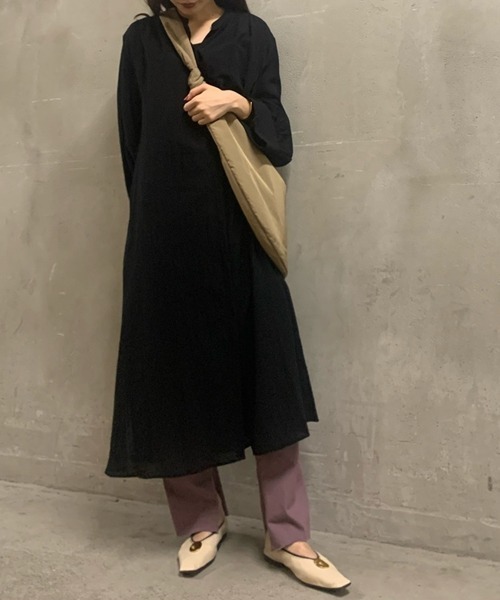 ワイドスリーブギャザーロングシャツワンピース ワンピース Mila Owen ミラオーウェン のファッション通販 Zozotown