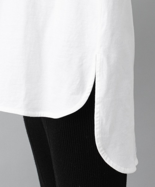 prose verse（プロズヴェール）の「オーガニックコットンラウンドヘムロンT（Tシャツ/カットソー・レディース・チャコールグレー/オフホワイト/グレイッシュベージュ・ﾌﾘ-）」の12枚目の写真