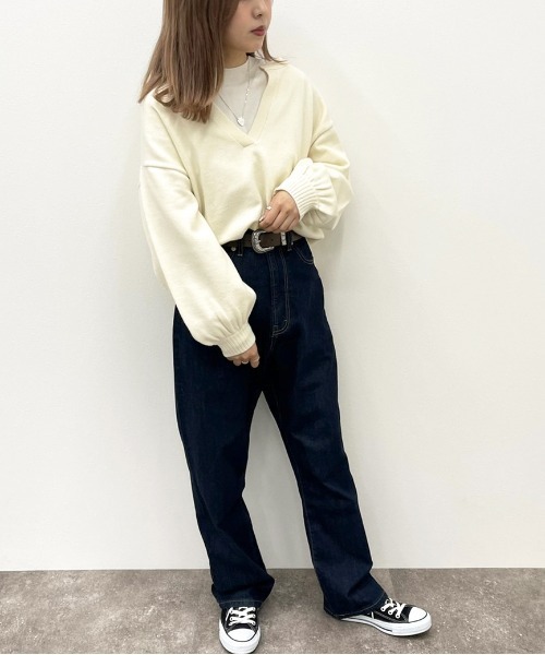 apres jour mignon(アプレジュールミニョン)の「フロントスリットニット【ZOZOTOWN限定アイテム】(ニット/セーター・レディース・グリーン/ブラック/アイボリー・X-LARGE/フリー)」の14枚目の写真