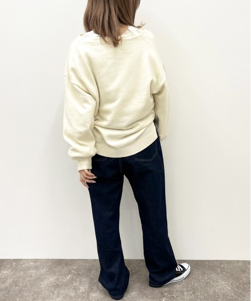 apres jour mignon(アプレジュールミニョン)の「フロントスリットニット【ZOZOTOWN限定アイテム】(ニット/セーター・レディース・グリーン/ブラック/アイボリー・X-LARGE/フリー)」の8枚目の写真