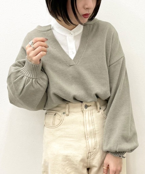 apres jour mignon(アプレジュールミニョン)の「フロントスリットニット【ZOZOTOWN限定アイテム】(ニット/セーター・レディース・グリーン/ブラック/アイボリー・X-LARGE/フリー)」の12枚目の写真