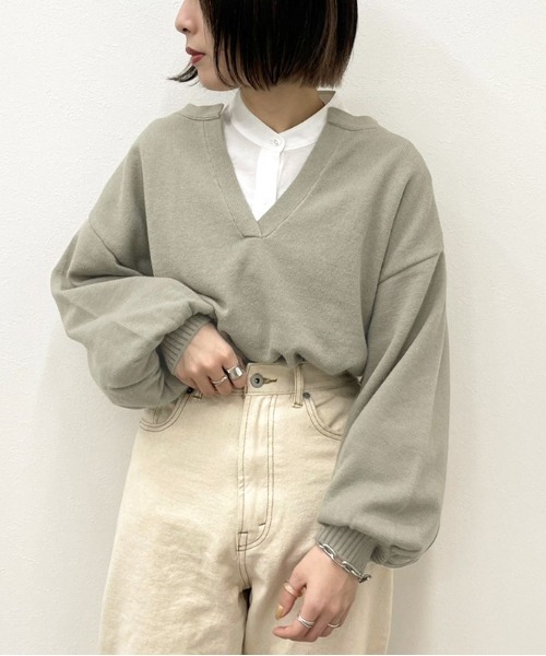apres jour mignon(アプレジュールミニョン)の「フロントスリットニット【ZOZOTOWN限定アイテム】(ニット/セーター・レディース・グリーン/ブラック/アイボリー・X-LARGE/フリー)」の10枚目の写真