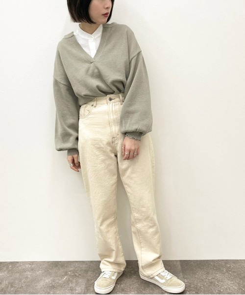 apres jour mignon(アプレジュールミニョン)の「フロントスリットニット【ZOZOTOWN限定アイテム】(ニット/セーター・レディース・グリーン/ブラック/アイボリー・X-LARGE/フリー)」の17枚目の写真