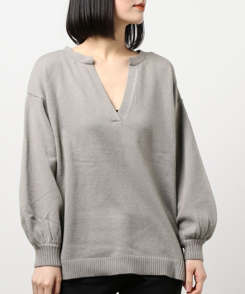 apres jour mignon(アプレジュールミニョン)の「フロントスリットニット【ZOZOTOWN限定アイテム】(ニット/セーター・レディース・グリーン/ブラック/アイボリー・X-LARGE/フリー)」の13枚目の写真