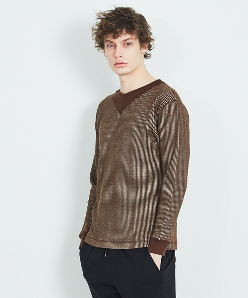 【セール】シャンブレーワッフル ニット（ニット/セーター）｜ABAHOUSE（アバハウス）