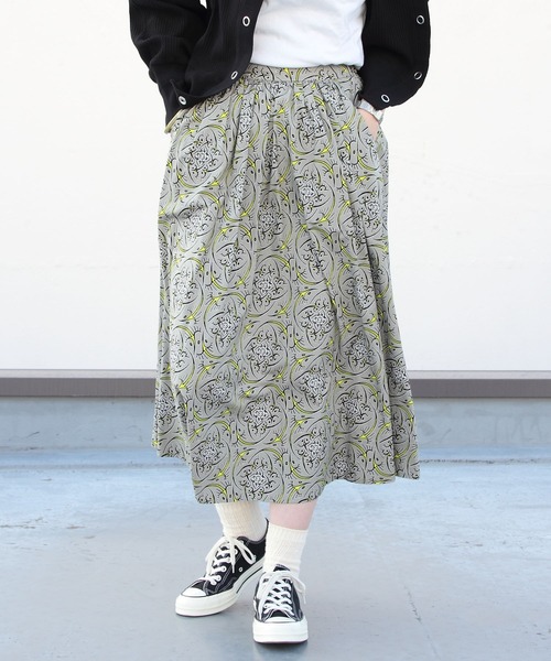 LE GLAZIK（ルグラジック）の「LE GLAZIK / ル グラジック プリントスカート　PRINT SKIRT JL-5076（スカート・レディース・カーキブラウン/グレー・36）」の5枚目の写真