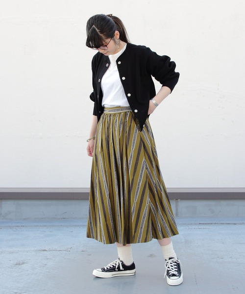 LE GLAZIK（ルグラジック）の「LE GLAZIK / ル グラジック プリントスカート　PRINT SKIRT JL-5076（スカート・レディース・カーキブラウン/グレー・36）」の9枚目の写真