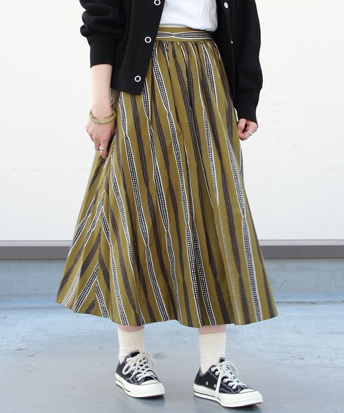 LE GLAZIK（ルグラジック）の「LE GLAZIK / ル グラジック プリントスカート　PRINT SKIRT JL-5076（スカート・レディース・カーキブラウン/グレー・36）」の10枚目の写真