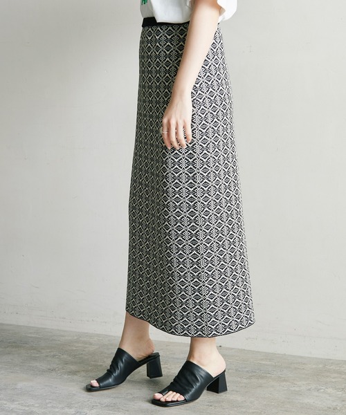 nitca（ニトカ）の「ダブルジャカードストレートスカート（スカート・レディース・ブラック/オレンジ/アイボリー・FREE）」の10枚目の写真
