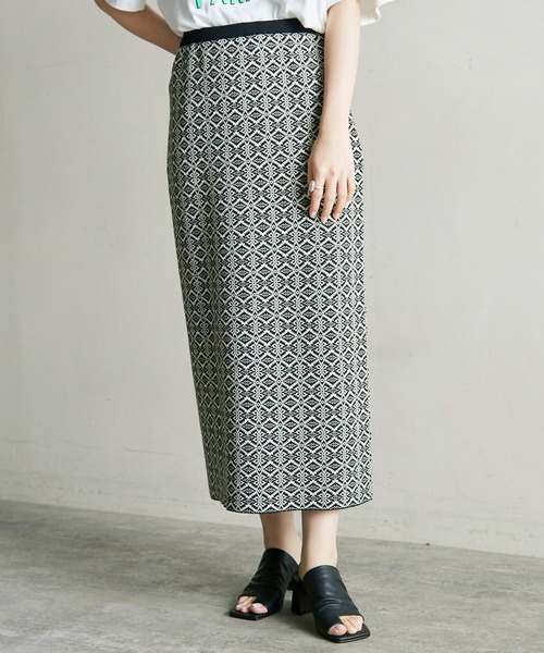nitca（ニトカ）の「ダブルジャカードストレートスカート（スカート・レディース・ブラック/オレンジ/アイボリー・FREE）」の14枚目の写真