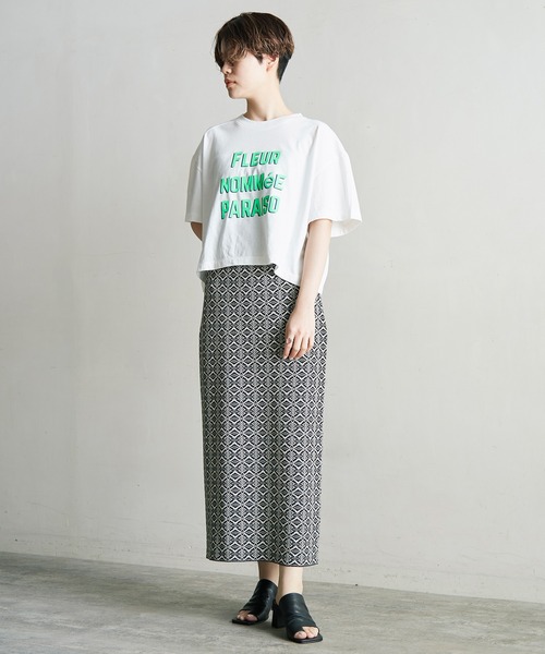 nitca（ニトカ）の「ダブルジャカードストレートスカート（スカート・レディース・ブラック/オレンジ/アイボリー・FREE）」の15枚目の写真