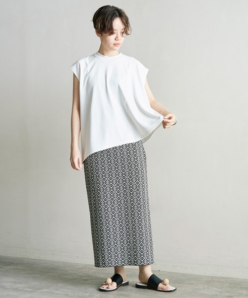 nitca（ニトカ）の「ダブルジャカードストレートスカート（スカート・レディース・ブラック/オレンジ/アイボリー・FREE）」の5枚目の写真