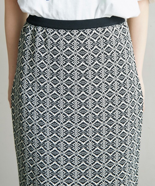 nitca（ニトカ）の「ダブルジャカードストレートスカート（スカート・レディース・ブラック/オレンジ/アイボリー・FREE）」の7枚目の写真