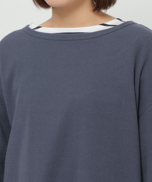 LBC(エルビーシー)の「リサイクルカノコバックリボン(Tシャツ/カットソー・レディース・チャコールグレー/ベージュ/オフホワイト・M)」の13枚目の写真