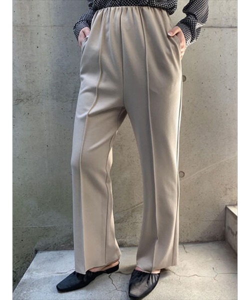 Te chichi TERRASSE（テチチテラス）の「Wツイルジャージギャザーパンツ（その他パンツ・レディース・オフホワイト/ブラック/モカ・ﾌﾘ-）」の3枚目の写真