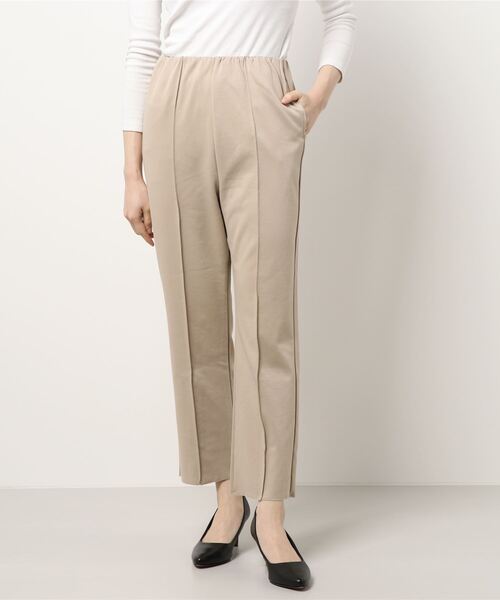 Te chichi TERRASSE（テチチテラス）の「Wツイルジャージギャザーパンツ（その他パンツ・レディース・オフホワイト/ブラック/モカ・ﾌﾘ-）」の7枚目の写真