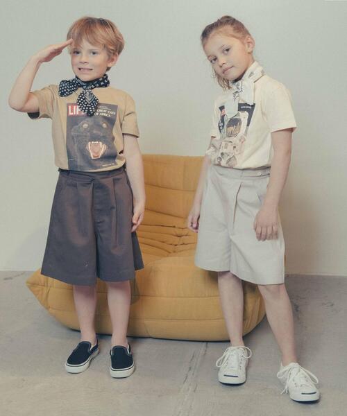 TOMORROWLAND （トゥモローランド）の「COTTON TWIL SHORT PANTS（その他パンツ・キッズ・ライトベージュ/ダークブラウン・150/115/135/105/125）」の3枚目の写真