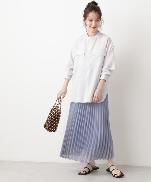 N.（N. Natural Beauty Basic）（エヌエヌナチュラルビューティーベーシック）の「【S Size Line】シャイニープリーツスカート（スカート・レディース・ホワイト/ブラック/グレー/ブルー/グリーン・SMALL/MEDIUM）」の6枚目の写真