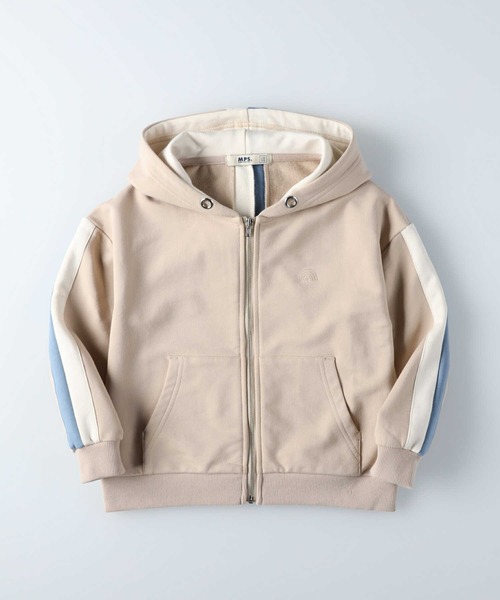 MPS（エムピーエス）の「【MPS】ラインジップパーカー（パーカー・キッズ・ライラック/ベージュ/ブラック/ライム・120/140/130/155/105）」の3枚目の写真